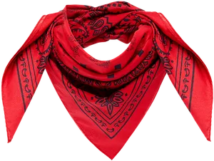 Red Bandana Scarf Design PNG Image