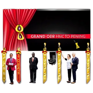 Red Banner For Grand Opening Png Lhn3 PNG Image