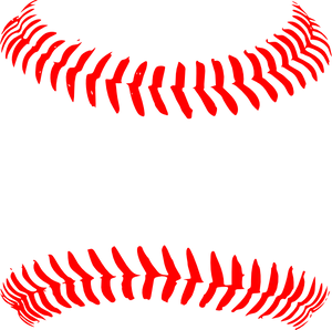 Red Baseball Stitches Graphic PNG Image