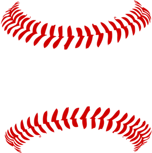 Red Baseball Stitches Graphic PNG Image