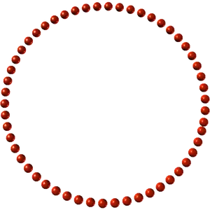 Red Beads Circleon Blue Background PNG Image