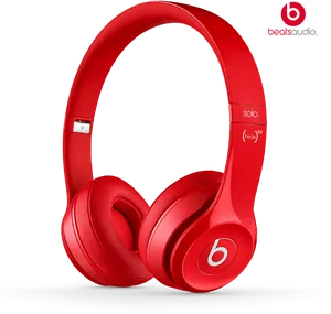 Red Beats Solo Headphones PNG Image