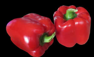 Red Bell Pepperson Black Background PNG image with transparent background