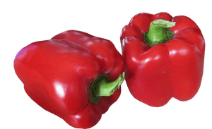 Red Bell Pepperson Grey Background PNG image with transparent background