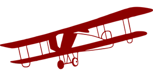 Red Biplane Silhouette PNG Image