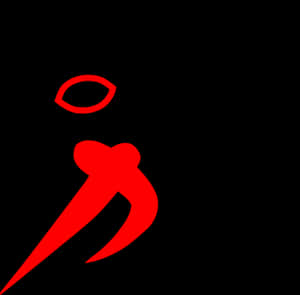 Red Black Football Logoon Black Background PNG image with transparent background