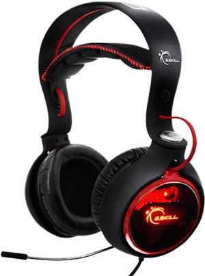 Red Black Gaming Headset PNG