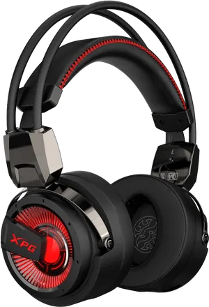 Red Black Gaming Headset PNG Image