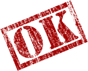 Red Black O K Stamp PNG Image