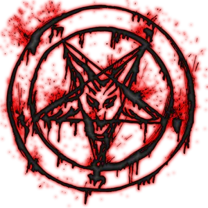 Red Black Pentagram Demonic Symbol PNG Image