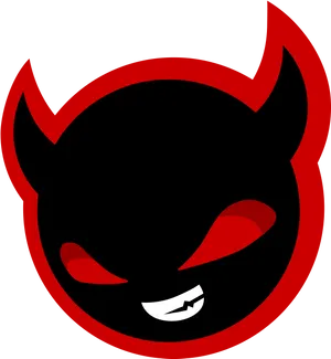 Red Black Smiling Devil Icon PNG Image