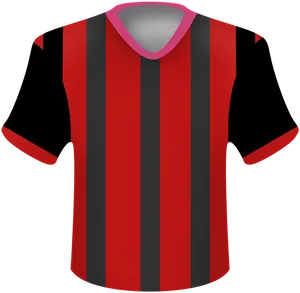 Red Black Striped Soccer Jersey PNG Image