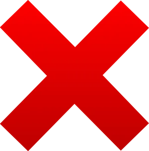 Red Black X Symbol PNG Image