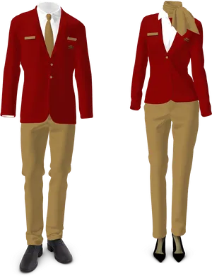 Red Blazer Uniforms PNG Image