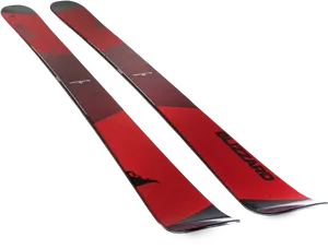 Red Blizzard Skis Isolated PNG Image