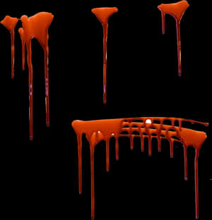 Red Blood Drips Isolatedon Black PNG image with transparent background