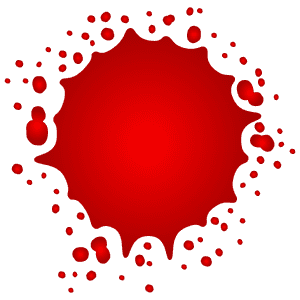 Red Blood Splat Graphic PNG image with transparent background