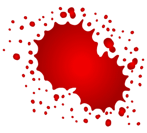 Red Blood Splatter Graphic PNG image with transparent background