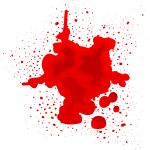 Red Blood Splatter Graphic PNG image with transparent background