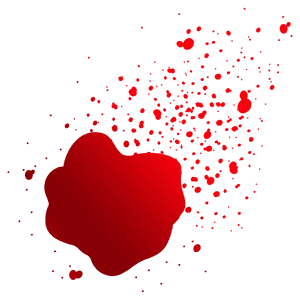 Red Blood Splatter Graphic PNG image with transparent background