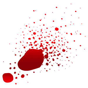 Red Blood Splatter Graphic PNG image with transparent background