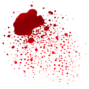 Red Blood Splatter Graphic PNG image with transparent background