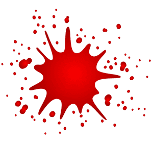 Red Blood Splatter Graphic PNG image with transparent background