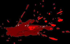 Red Blood Splatter Graphic PNG image with transparent background