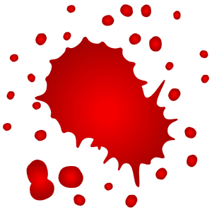 Red Blood Splatter Graphic PNG image with transparent background