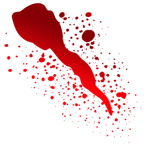 Red Blood Splatter Graphic PNG image with transparent background