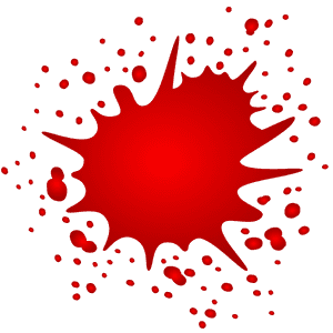 Red Blood Splatter Graphic PNG image with transparent background