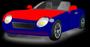 Red Blue Sports Car Illustration PNG image with transparent background