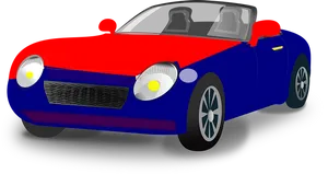 Red Blue Sports Car Illustration PNG Image