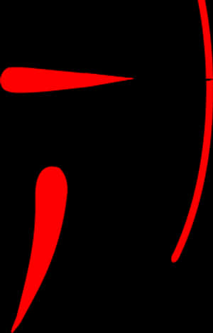 Red Boomerang Black Background PNG image with transparent background