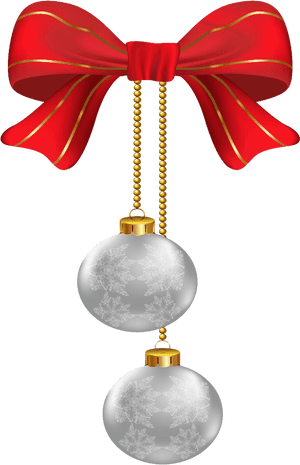 #mq #red #silver #bow #christmas - Hanging Ornaments Clipart Png, Transparent Png PNG image with transparent background
