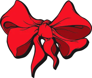 Red Bow Illustration.png PNG Image