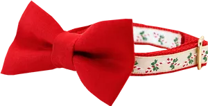 Red Bow Tie Floral Band PNG Image