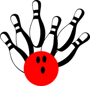 Red Bowling Ball Graphic PNG Image