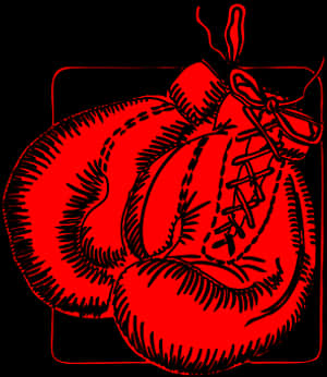 Red Boxing Gloves Graphic PNG with transparent background