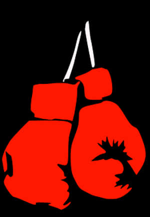 Red Boxing Gloves Graphic PNG with transparent background