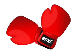 Red Boxing Gloves Vector PNG Image