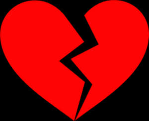Red Broken Heart Graphic PNG image with transparent background