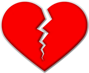 Red Broken Heart Graphic PNG Image