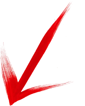 Red Brush Stroke Check Mark PNG Image