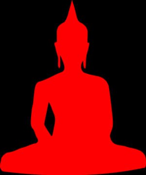 Red Buddha Silhouette PNG image with transparent background