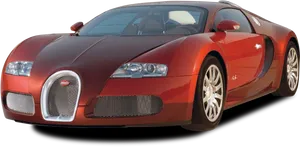 Red Bugatti Veyron Side View PNG Image