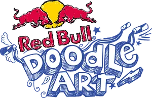 Red Bull Doodle Art Logo PNG Image