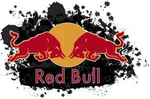 Red Bull Logo Splash Background PNG Image