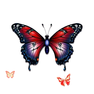 Red Butterfly Mural Png 06122024 PNG Image