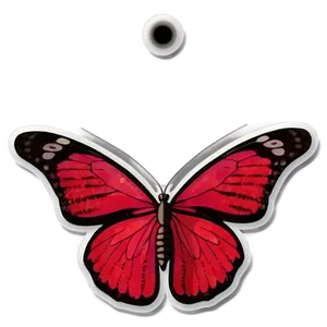 Red Butterfly Sticker Png 10 PNG Image